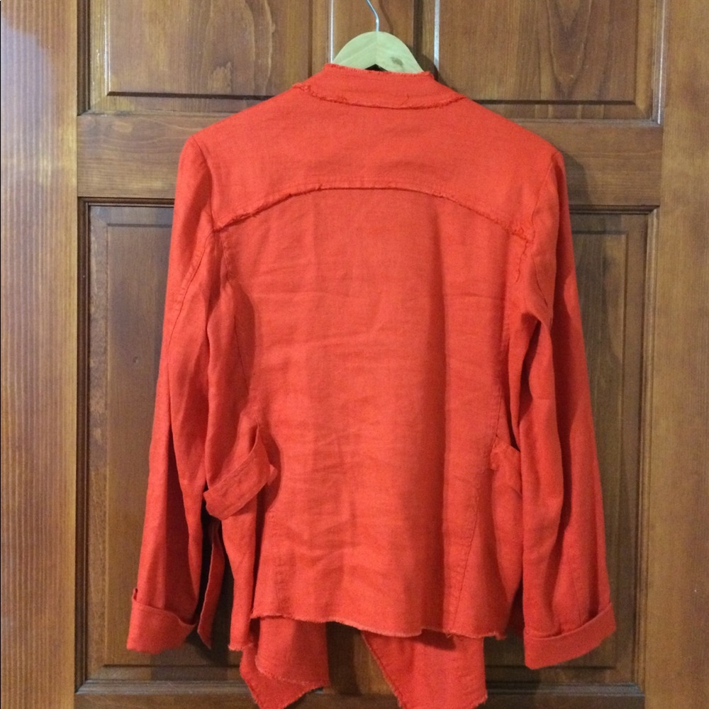Free People Orange Raw Femme Linen Jacket - Picture 6 of 8