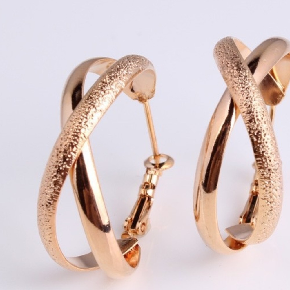 Rose Gold Plated  double hoop Earrings 🌸HQ🌸