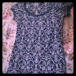 Blue T Shirt w/ Paisley Design