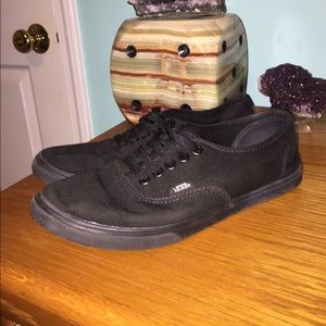 All black authentic Vans