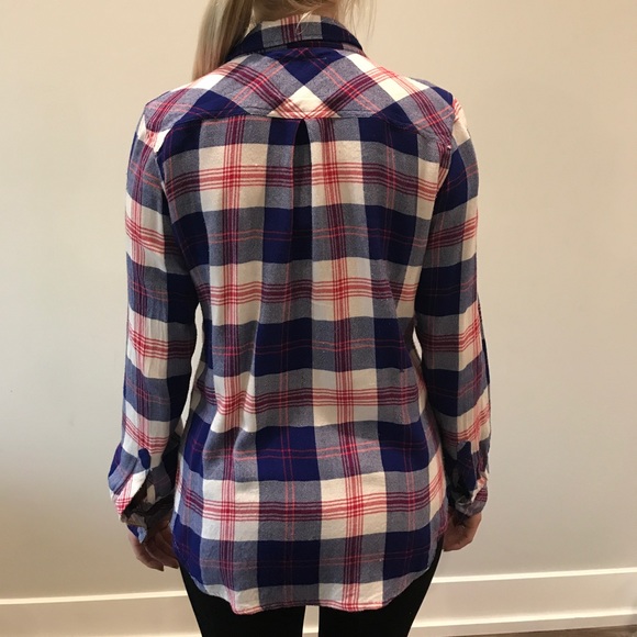 Rails flannel red, white, and blue - Picture 2 of 3