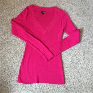 Pink V Neck Sweater