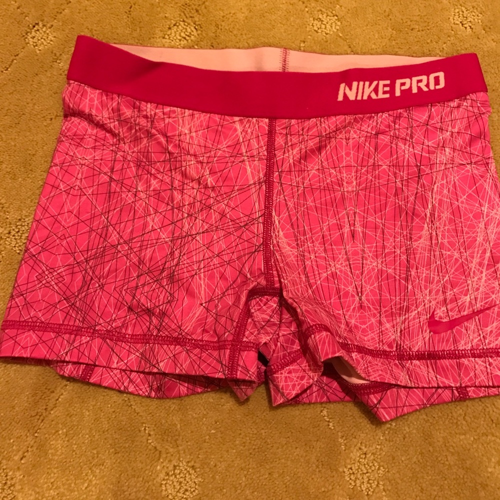 Pink Nike training shorts size small