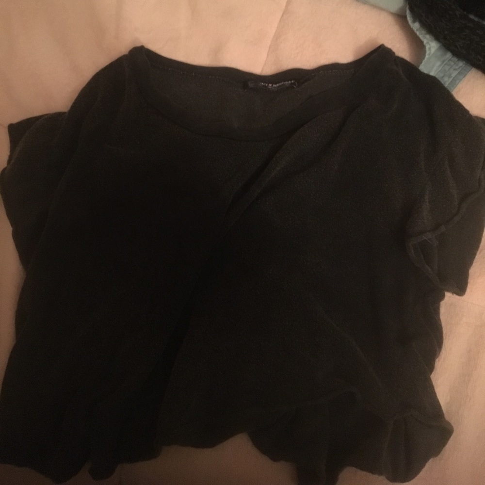 brandy melville grey crop top