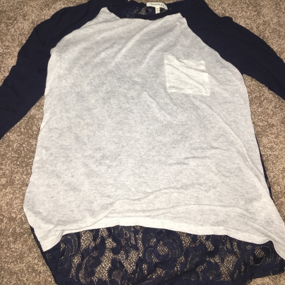 Grey and navy top
