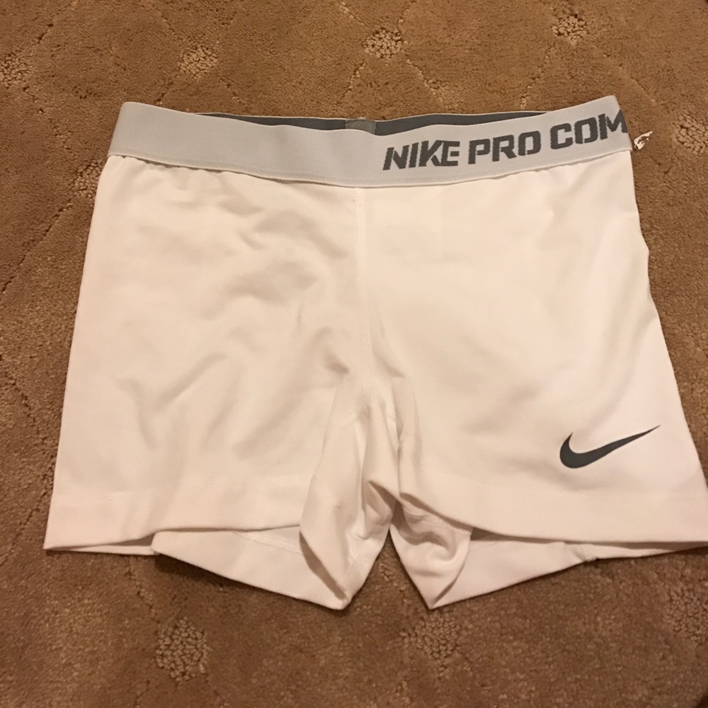 White Nike shorts size small
