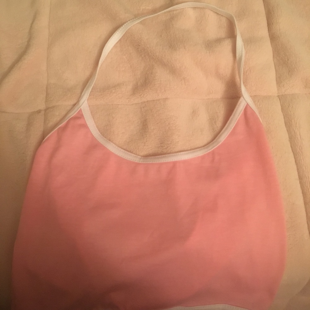 super cute pink crop halter top