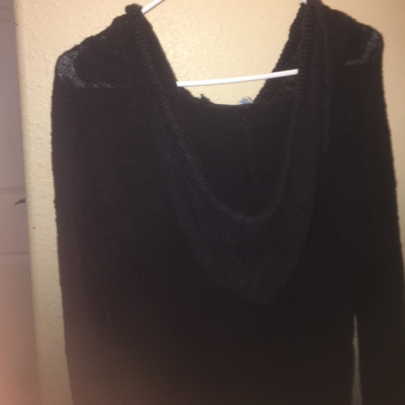 black crochet hoodie - Picture 2 of 2