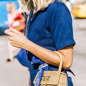 Vintage Gold Wicker Bag