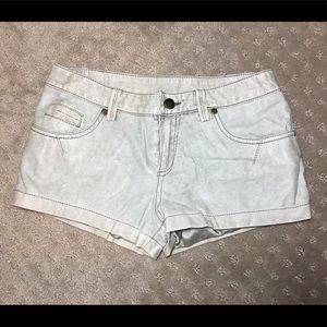 Free People White Leather Shorts