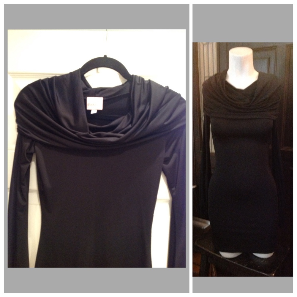 SEXY BODY-CON COWL NECK DRESS