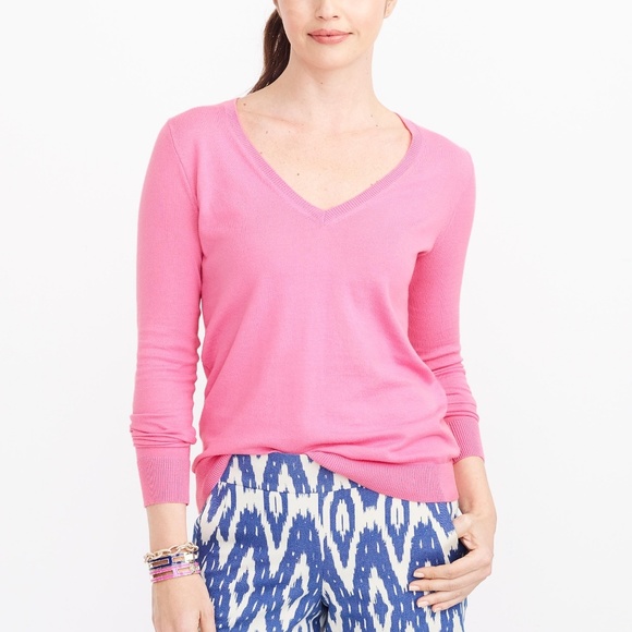 j crew cotton v neck sweater