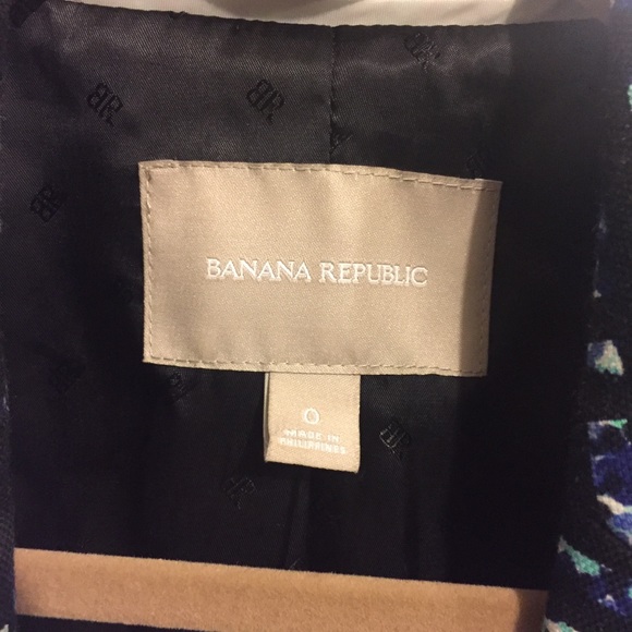 Banana Republic Blazer Floral Grid Blue Blazer - Picture 2 of 4