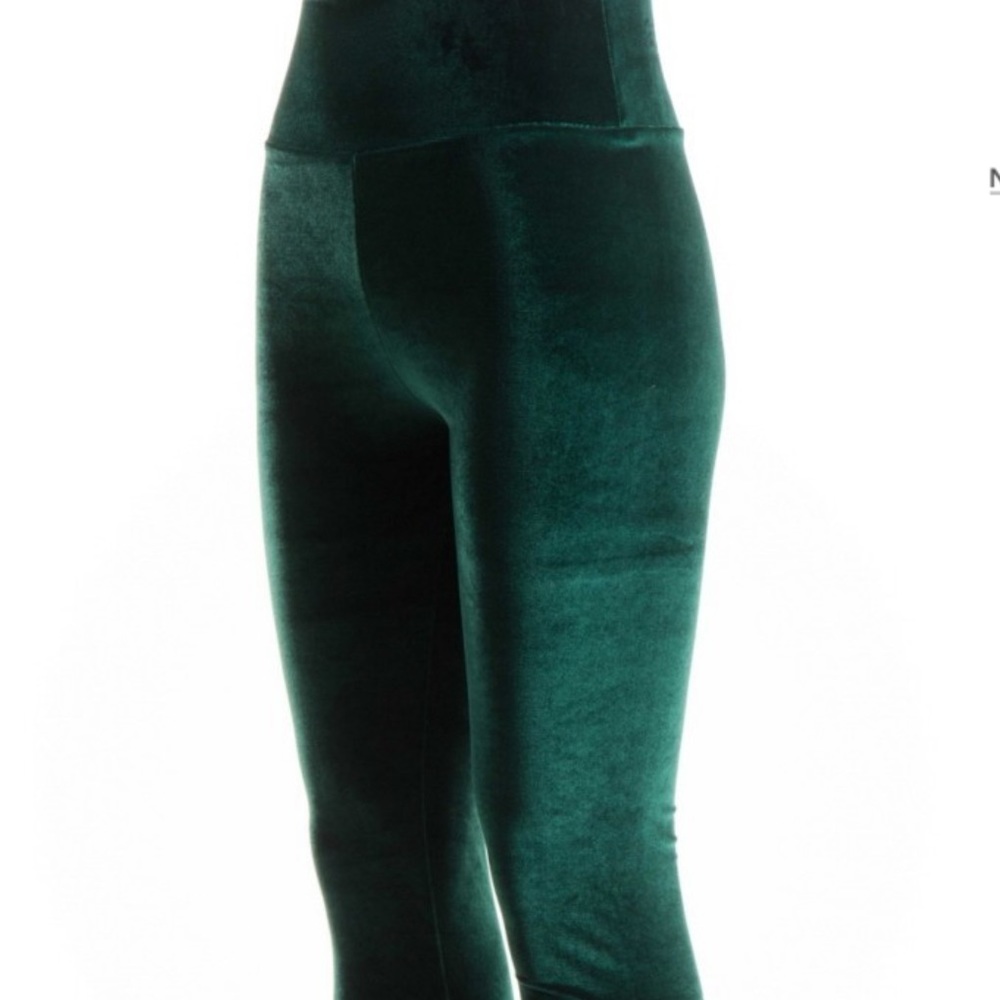 LAST ONE GREEN VELVET LEGGINGS - Picture 4 of 5