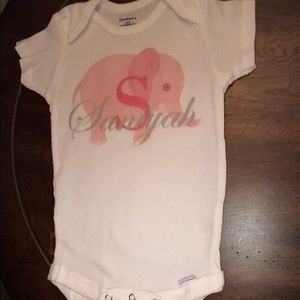 Infant girl name shirts with elephant