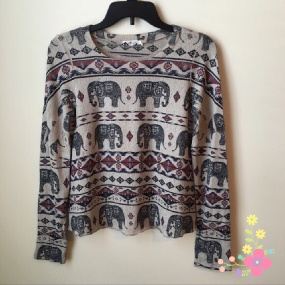 Elephant pattern Thai style stretch knot top