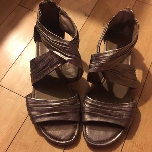 NWT Pewter leather ECCO Gladiator Sandals