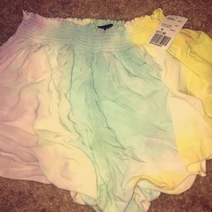 Tie dye ruffle shorts