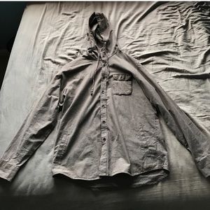 Volcom long sleeve button up with hood