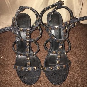Black studded wild diva heels