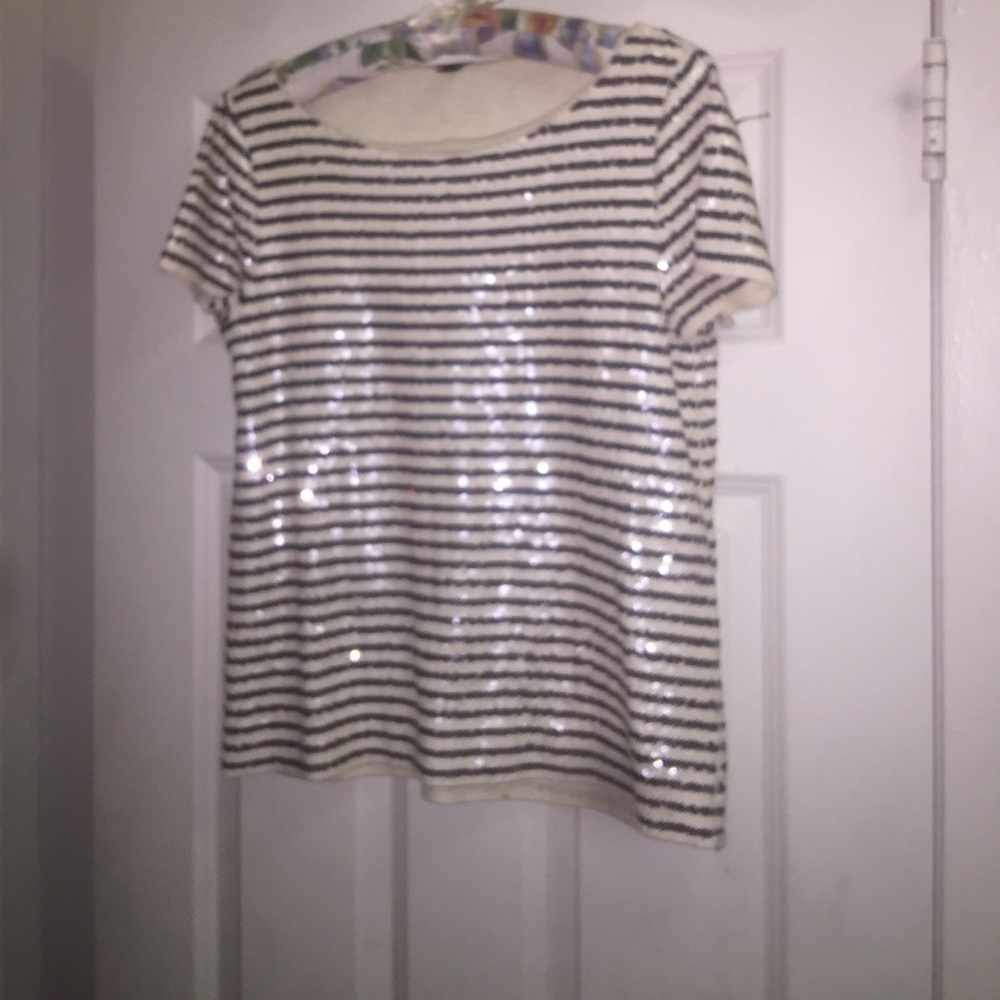 Sequined striped shirt