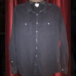 Stylus Button Down Navy Blue Top