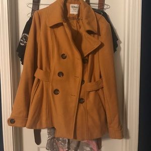 Mustard pea coat