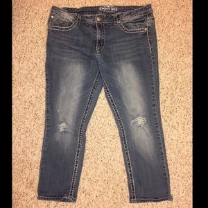 Paisley Sky Jean Capri Pants