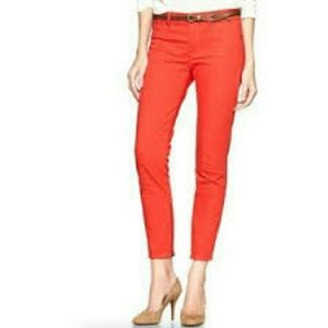 Gap Red Zipper Ankle 1969 Legging Jeans Sz 8