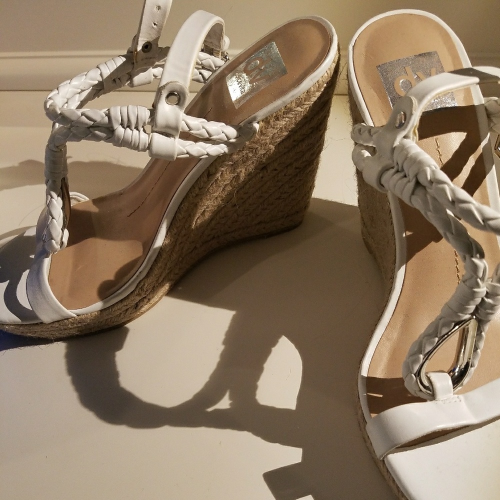 Dolce Vita modern white heel wedges