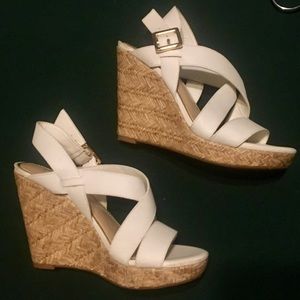 Jessica Simpson Wedges - White and Tan