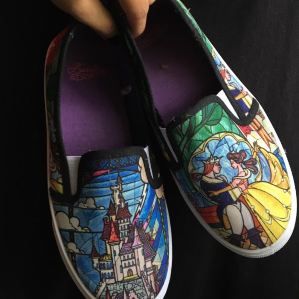 🌹 BEAUTY AND THE BEAST SLIP ON SHOES 🌹