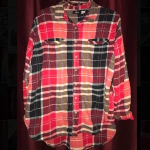 BDG Oversized Red Plaid Flannel
