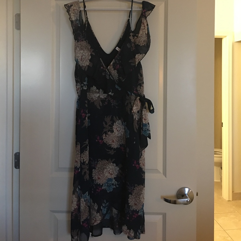 Cold shoulder flirty floral dress