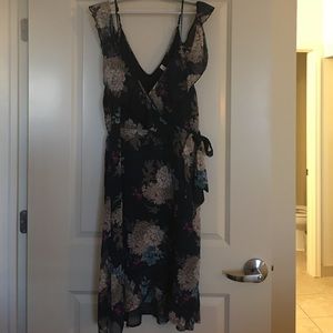 Cold shoulder flirty floral dress