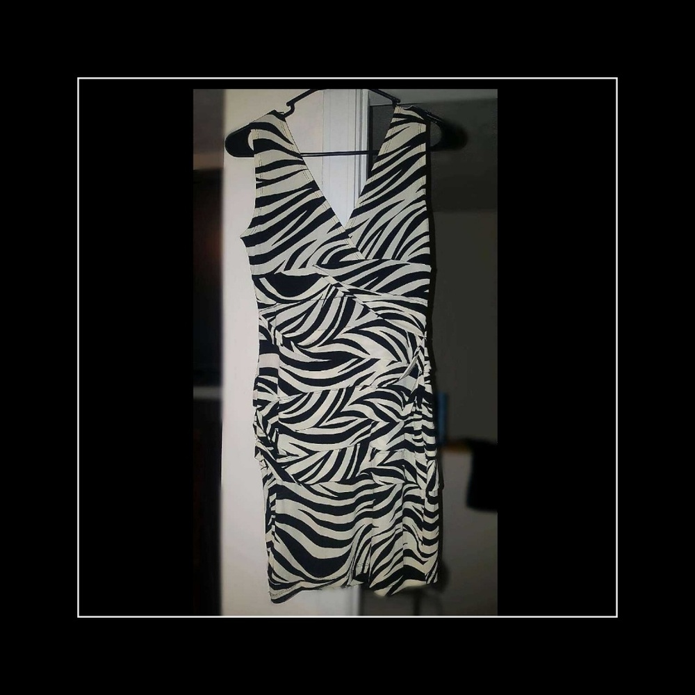 Zebra Print Midi Dress