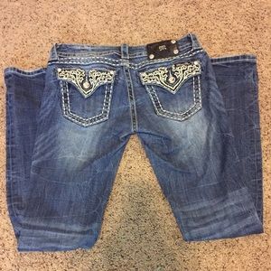 Medium-Dark Wash Straight Miss Me Jeans