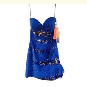 NWT Mori Lee Blue 9143 Royal Dress