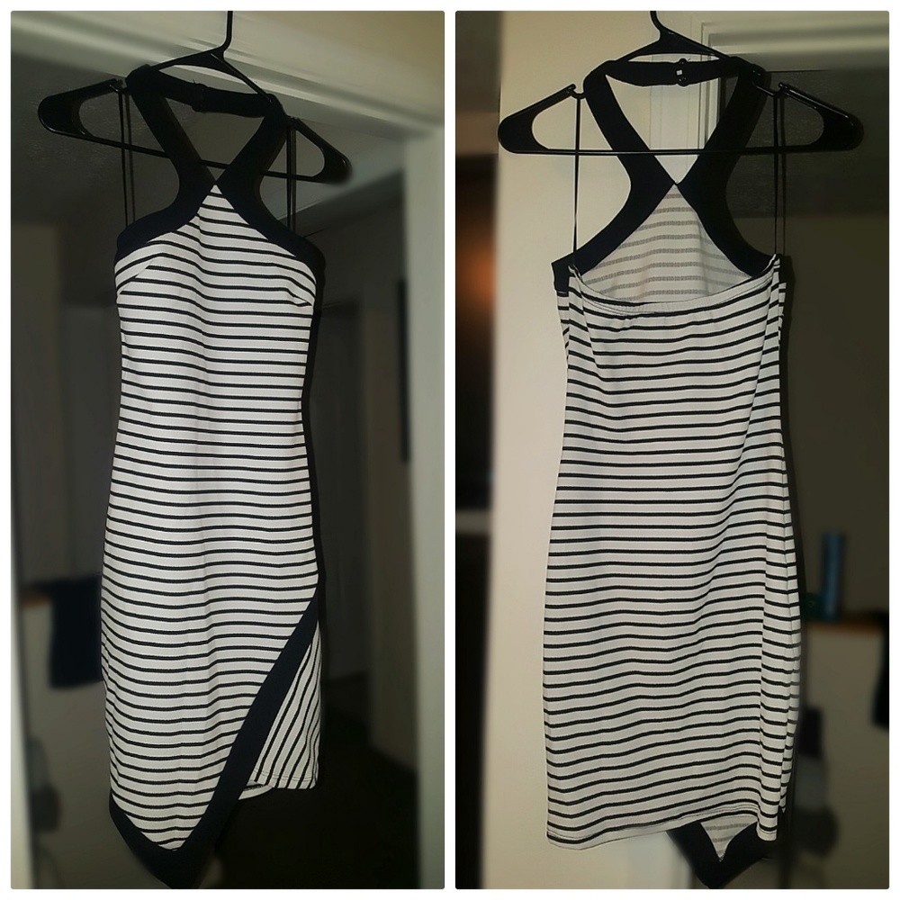 Black & White Halter Dress