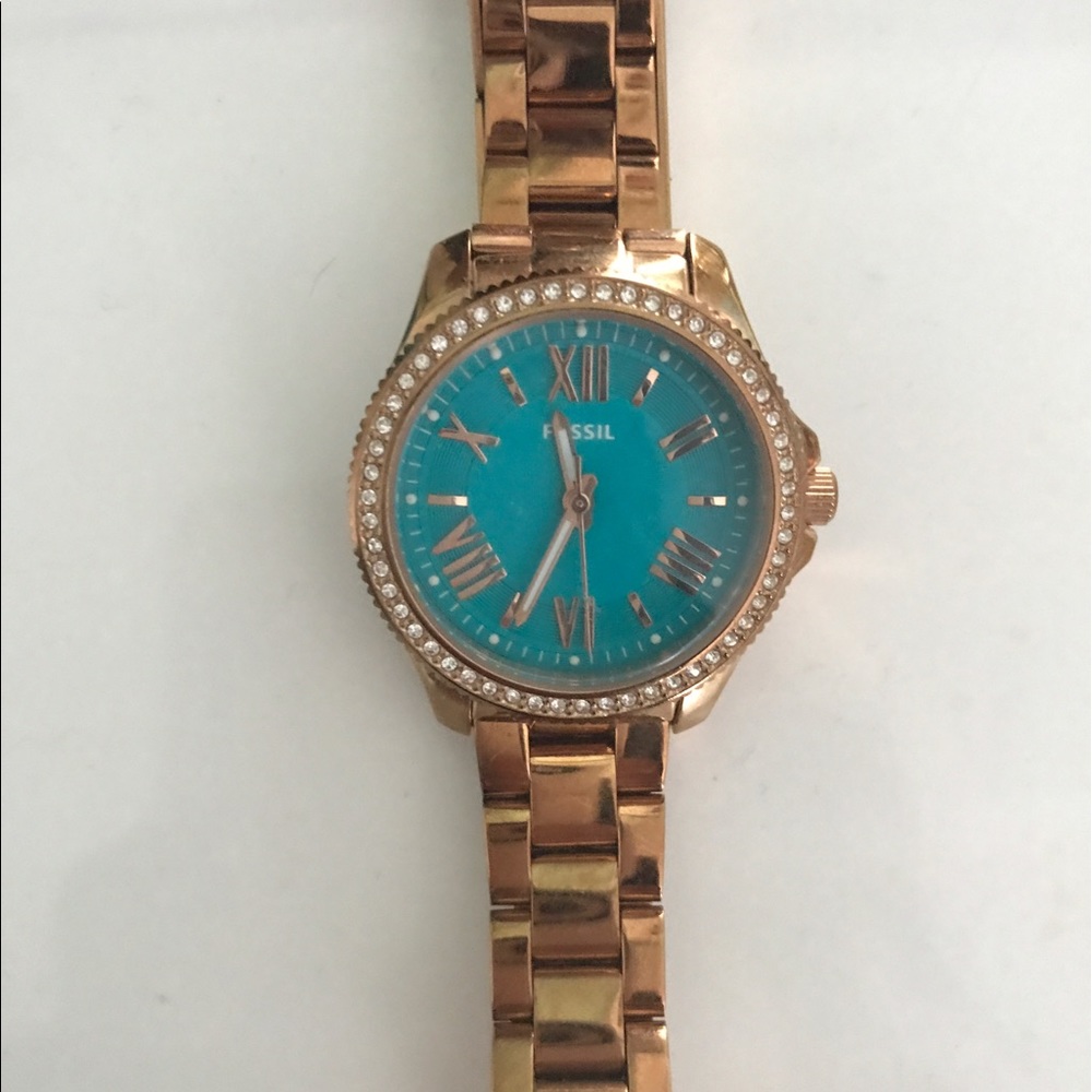 Fossil blue faced watch