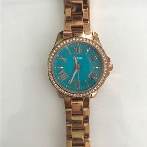 Fossil blue faced watch