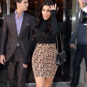 BCBG Maxazria Leopard Bandage Skirt - like Kim K!!