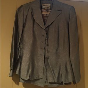 Gorgeous Albert Nippon shimmer blue silver suit