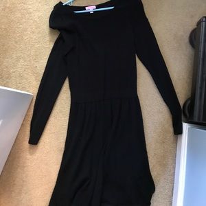 Black crochet sweater dress