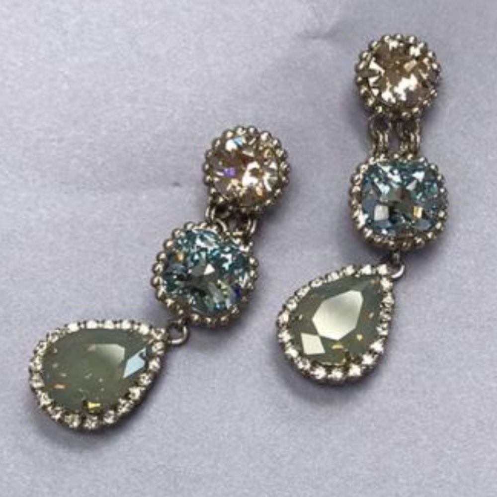 Sorrelli Three Stone "Ocean" Earring, NWT-Boutique - Picture 3 of 16