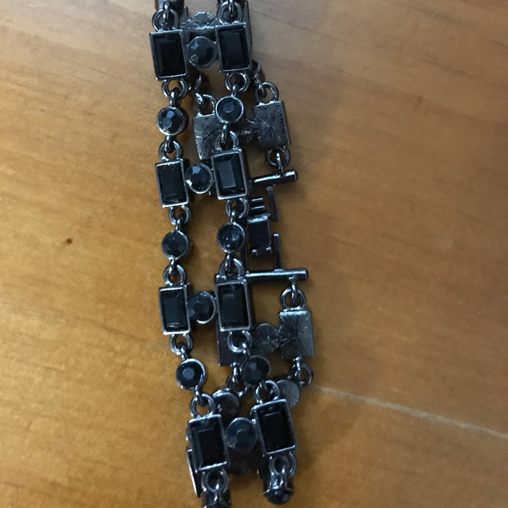 Dressy black metal bracelet
