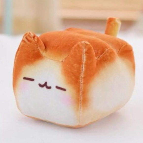2 Kawaii Cat Kitten Neko Bread Plush Key Chain Set - Picture 2 of 4