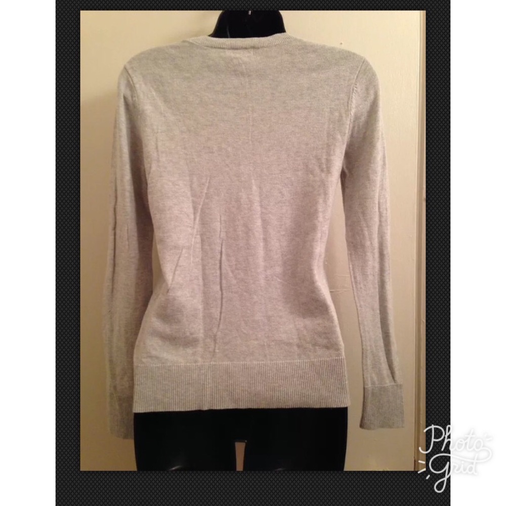 👠Merona Knit Sweater Sz XS Gray Rhinestone Detail - Picture 3 of 4