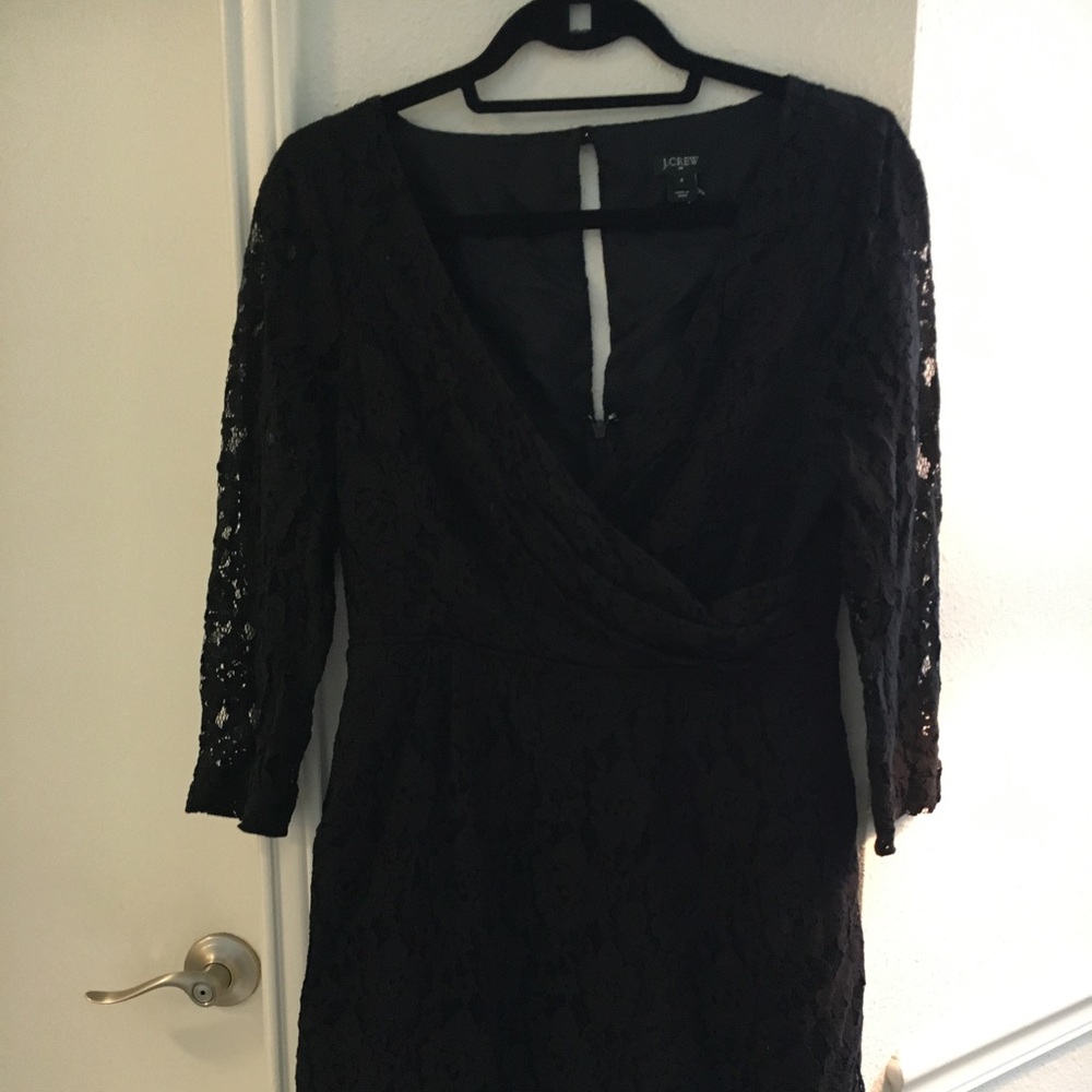 J. crew factory LS black lace dress