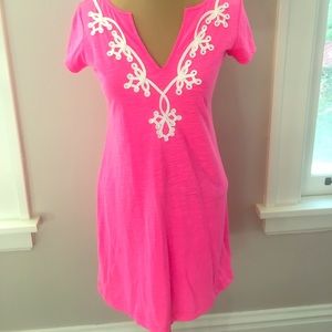 Pink and White t-shirt Dress